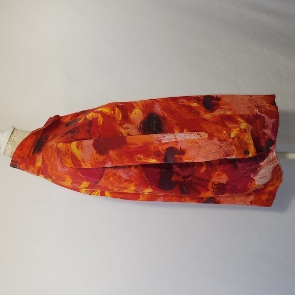 Chico's Artsy Multicolor 3/4 Button Cuff Sleeve 100% Cotton Button Down Top SZ 1 - Picture 5 of 13